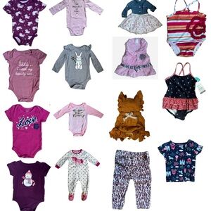 12 Month baby Girl Clothing Bundle of 15 Items